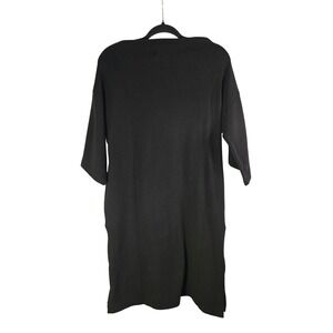 NAVYBLEU Black Short Sleeve Small T-Shirt Dress with Pockets‎ Casual